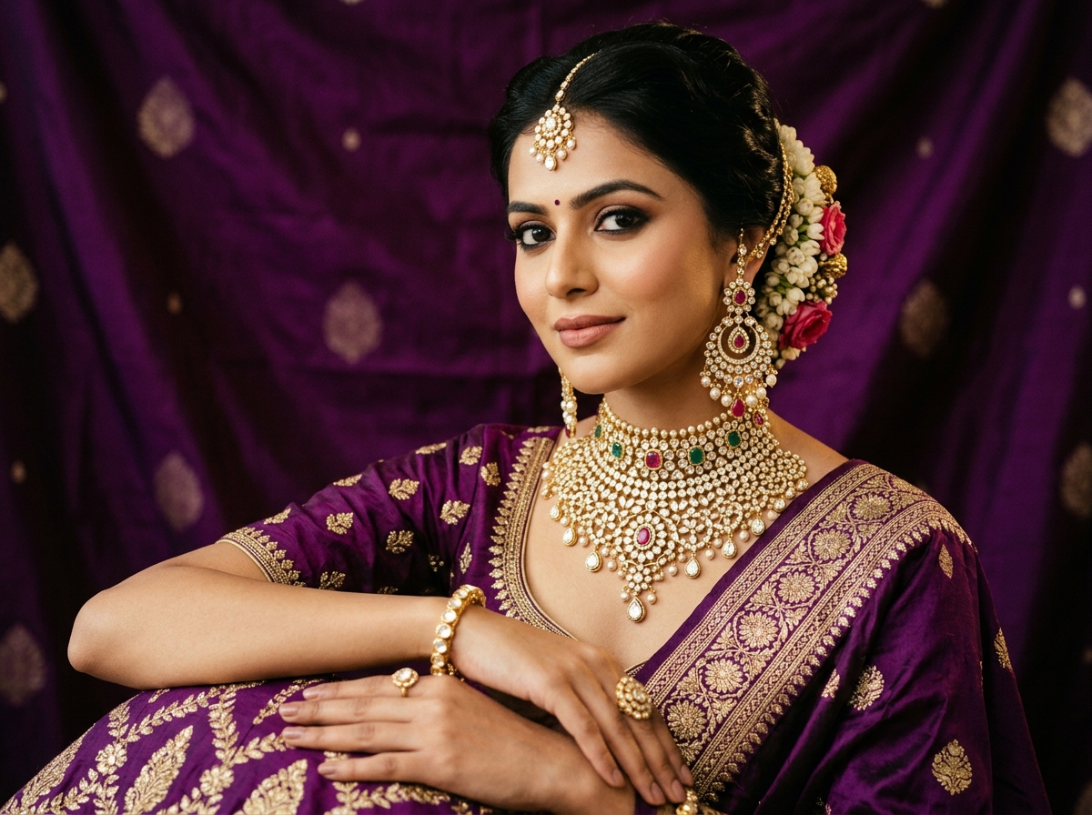 Royal Kundan and Polki Bridal Jewellery Set