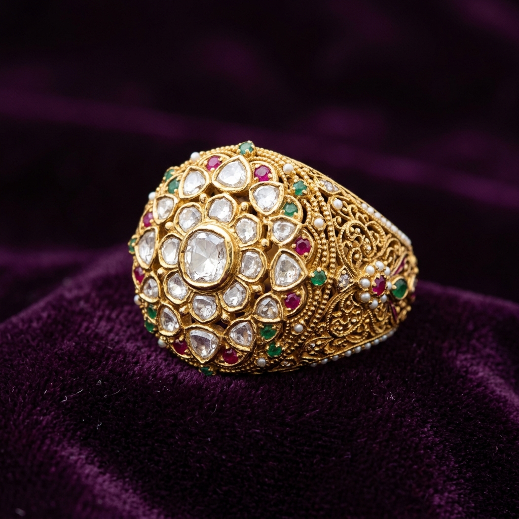 Indian Royal Gold & Polki Rings